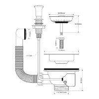 Слив-перелив для раковины McAlpine 113 мм хром (OF2PUS113PP)