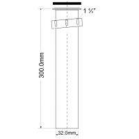 Труба сливная для сифона McAlpine с накидной гайкой 32x300 мм, хром (STALK-300KN-CPB)