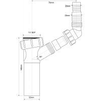 Вставка для сифона McAlpine с отводом для бытовой техники 40 мм (tee2)