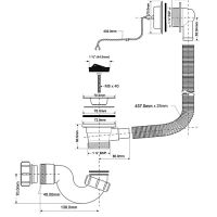 Слив-перелив для ванны McAlpine с цепочкой 560 мм (MRB5)