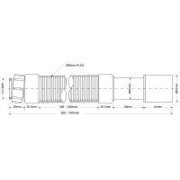 Гофра для сифона McAlpine раздвижная 32 мм L600-1500 мм (MRMF115S)
