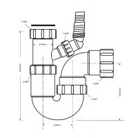 Сифон для раковины McAlpine с отводом для бытовой техники 50 мм (5259W)