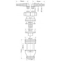 Воронка для сифона McAlpine с двумя горизонтальными входами, 1 1/4" (FUNNEL-D-2H)