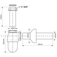 Сифон для раковины McAlpine 32 мм, античная бронза (MR3237-AB-NW)