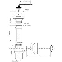 Сифон для раковины McAlpine 32 мм, античная бронза (MR3237-AB)