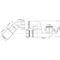 Сифон для ванны McAlpine трубный 40 мм (MRB7-N)