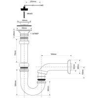 Сифон для раковины McAlpine трубный 32 мм, хром (MRP3275-CB)