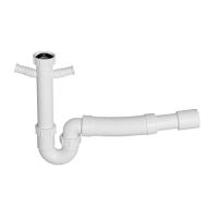 Сифон для раковины McAlpine трубный 40 мм, с 2-мя отводами (MRSK10-NW) Сифон для раковины McAlpine трубный 40 мм, с 2-мя отводами (MRSK10-NW)