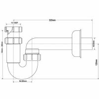 Сифон для раковины McAlpine трубный 40 мм (MRSK14)