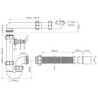 Сифон для раковины McAlpine трубный 40 мм (MRSK16-10)