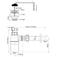 Сифон для раковины McAlpine бутылочный 32 мм, хром (MRW1-CP)
