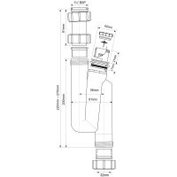 Сифон для раковины McAlpine с вентиляционным клапаном 32 мм (MRW3V)