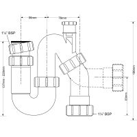 Сифон для раковины McAlpine с вентиляционным клапаном 32 мм (MRW7V)
