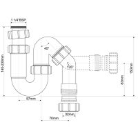 Сифон для раковины McAlpine трубный 32 мм (MRW7)