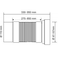 Гофра для унитаза McAlpine L330-850 мм (MRWC-F33P)