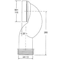 Фановая труба McAlpine угол 90° (MRWC15)