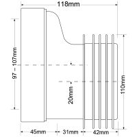 Фановая труба (эксцентрик) McAlpine со смещением 20 мм (MRWC4)