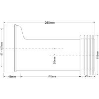 Фановая труба McAlpine со смещением 20 мм, L260 мм (MRWC7)
