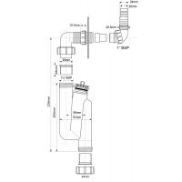 Сифон для стиральной машины McAlpine 40 мм с вентиляционным клапаном (OBT40-WM)