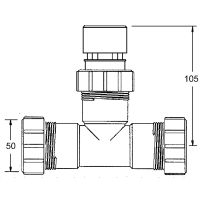 Вакуумный клапан для канализации McAlpine 50 мм, с тройником (VP50T)