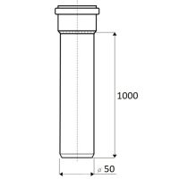 Труба канализационная Ostendorf 50х1000 мм, белая (559150)