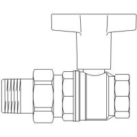 Кран шаровой Oventrop американка, полнопроходной НР-ВР