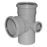 Крестовина канализационная Политэк двухплоскостная 110х110х50 90° правая (1201104) Крестовина канализационная Политэк двухплоскостная 110х110х50 90° правая (1201104)