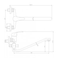 Смеситель для ванны с душем Rossinka Y35-35 однорычажный