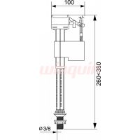 Клапан сливного бачка Wirquin JOLLYFILL нижний, 3/8" с переходником 1/2" (10981438)