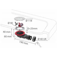Сифон для душевого поддона Wirquin Slim+ с мембраной SMART (30723365)