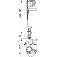 Клапан сливного бачка Alcaplast нижняя подводка 3/8" (А18 3/8)