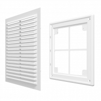 Вентиляционная решетка ERA накладная с сеткой 150х150 белая (1515Р)