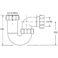 Сифон для раковины McAlpine трубный 40 мм (5255)