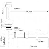 Сифон для раковины McAlpine бутылочный 32 мм, хром (CA32SQEU-CB)