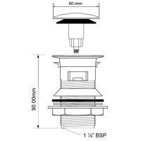 Донный клапан для раковины McAlpine 1 1/4" хром (CW60-CB)