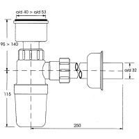 Сифон для писсуара McAlpine бутылочный 32 мм (HC2P)
