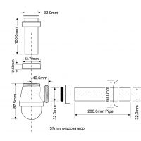 Сифон для раковины McAlpine бутылочный 32 мм, хром (MR3237-CB-NW)