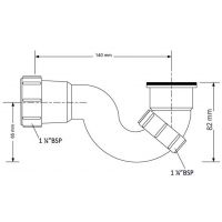 Сифон для раковины/биде McAlpine трубный 32 мм (MRB6-32)