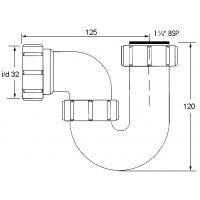 Сифон для раковины/биде McAlpine трубный 32 мм (MRBD1)