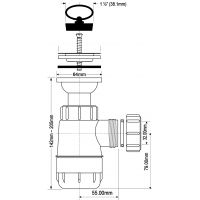 Сифон для раковины McAlpine бутылочный 32 мм (MRW2)