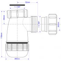 Сифон для раковины McAlpine бутылочный 32 мм (MRW2-NW-mini)