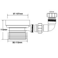 Фановая труба прямая McAlpine с отводом на 40 мм (MRWC1-D)