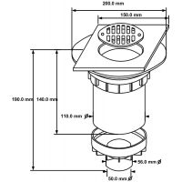 Трап для душа McAlpine 150х150 мм вертикальный (TSG2T6SS)