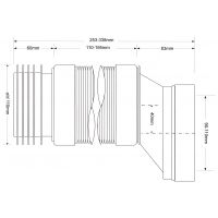Гофра для унитаза McAlpine со смещением 40 мм L253-338 мм (MRWC-F5R)