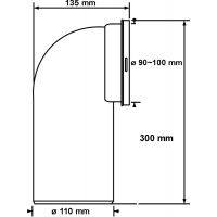 Фановая труба McAlpine угол 90° (MRWCE-CON9)